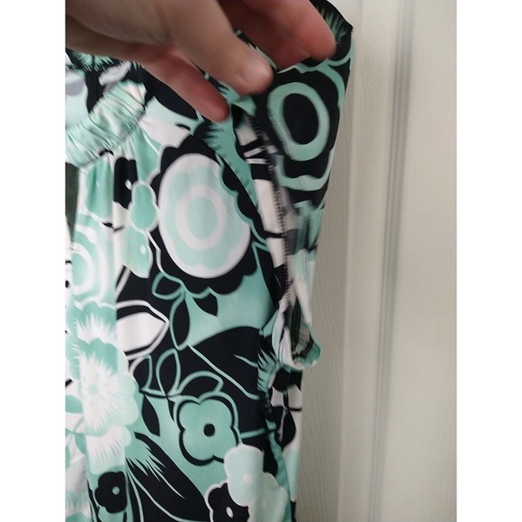 Worthington Petite V High Neck Aqua Black Pullover Blouse Size PXL - Picture 7 of 11